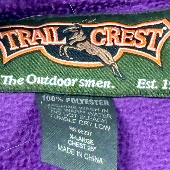 ~~Trail Crest Fleece Jacket Women’s XL Camo Purple Pockets 1/4 Zip - Picture 4 of 5